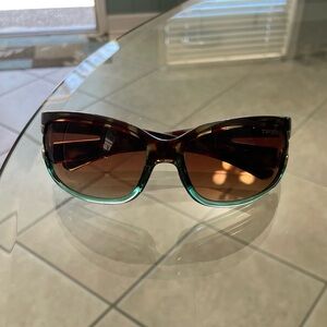 Tifosi Optics Tortoise and Teal Sunglasses